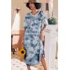 image:imageEkouaer Long Nightgown Womens V Neck Loungewear Oversized Sleepwear Loose Sleep Dress S4XLGrey Tie Dye