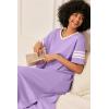 image:imageEkouaer Long Nightgown Womens V Neck Loungewear Oversized Sleepwear Loose Sleep Dress S4XLLavender