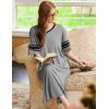 image:imageEkouaer Long Nightgown Womens V Neck Loungewear Oversized Sleepwear Loose Sleep Dress S4XLLight Grey