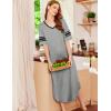 image:imageEkouaer Long Nightgown Womens V Neck Loungewear Oversized Sleepwear Loose Sleep Dress S4XLLight Grey