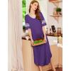 image:imageEkouaer Long Nightgown Womens V Neck Loungewear Oversized Sleepwear Loose Sleep Dress S4XLPurple