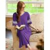 image:imageEkouaer Long Nightgown Womens V Neck Loungewear Oversized Sleepwear Loose Sleep Dress S4XLPurple