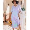 image:imageEkouaer Long Nightgown Womens V Neck Loungewear Oversized Sleepwear Loose Sleep Dress S4XLPurple Tie Dye