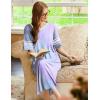 image:imageEkouaer Long Nightgown Womens V Neck Loungewear Oversized Sleepwear Loose Sleep Dress S4XLPurple Tie Dye