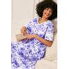 image:imageEkouaer Long Nightgown Womens V Neck Loungewear Oversized Sleepwear Loose Sleep Dress S4XLPurple Watercolor Flowers