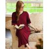 image:imageEkouaer Long Nightgown Womens V Neck Loungewear Oversized Sleepwear Loose Sleep Dress S4XLWine Red