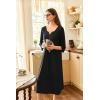 image:imageEkouaer Long Nightgown for Women 34 Sleeves Nightshirt Maxi Sleep Dress Plus Size Loungewear Full Length SleepwearBlack