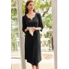 image:imageEkouaer Long Nightgown for Women 34 Sleeves Nightshirt Maxi Sleep Dress Plus Size Loungewear Full Length SleepwearBlack