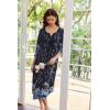image:imageEkouaer Long Nightgown for Women 34 Sleeves Nightshirt Maxi Sleep Dress Plus Size Loungewear Full Length SleepwearBlack Blue Floral