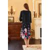 image:imageEkouaer Long Nightgown for Women 34 Sleeves Nightshirt Maxi Sleep Dress Plus Size Loungewear Full Length SleepwearBlack Little Flowers