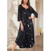 image:imageEkouaer Long Nightgown for Women 34 Sleeves Nightshirt Maxi Sleep Dress Plus Size Loungewear Full Length SleepwearBlack Star