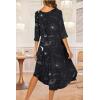 image:imageEkouaer Long Nightgown for Women 34 Sleeves Nightshirt Maxi Sleep Dress Plus Size Loungewear Full Length SleepwearBlack Star