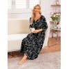 image:imageEkouaer Long Nightgown for Women 34 Sleeves Nightshirt Maxi Sleep Dress Plus Size Loungewear Full Length SleepwearBlack White Floral