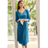image:imageEkouaer Long Nightgown for Women 34 Sleeves Nightshirt Maxi Sleep Dress Plus Size Loungewear Full Length SleepwearBlue Green