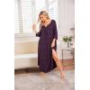image:imageEkouaer Long Nightgown for Women 34 Sleeves Nightshirt Maxi Sleep Dress Plus Size Loungewear Full Length SleepwearBlue Red Floral
