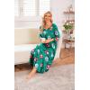 image:imageEkouaer Long Nightgown for Women 34 Sleeves Nightshirt Maxi Sleep Dress Plus Size Loungewear Full Length SleepwearChristmas Green