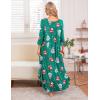 image:imageEkouaer Long Nightgown for Women 34 Sleeves Nightshirt Maxi Sleep Dress Plus Size Loungewear Full Length SleepwearChristmas Green