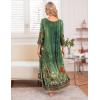 image:imageEkouaer Long Nightgown for Women 34 Sleeves Nightshirt Maxi Sleep Dress Plus Size Loungewear Full Length SleepwearGreen Floral