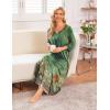 image:imageEkouaer Long Nightgown for Women 34 Sleeves Nightshirt Maxi Sleep Dress Plus Size Loungewear Full Length SleepwearGreen Floral