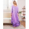 image:imageEkouaer Long Nightgown for Women 34 Sleeves Nightshirt Maxi Sleep Dress Plus Size Loungewear Full Length SleepwearLight Purple Flower