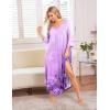 image:imageEkouaer Long Nightgown for Women 34 Sleeves Nightshirt Maxi Sleep Dress Plus Size Loungewear Full Length SleepwearLight Purple Flower