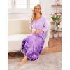 image:imageEkouaer Long Nightgown for Women 34 Sleeves Nightshirt Maxi Sleep Dress Plus Size Loungewear Full Length SleepwearLight Purple Flower