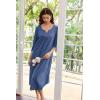 image:imageEkouaer Long Nightgown for Women 34 Sleeves Nightshirt Maxi Sleep Dress Plus Size Loungewear Full Length SleepwearNavy Blue