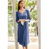 image:imageEkouaer Long Nightgown for Women 34 Sleeves Nightshirt Maxi Sleep Dress Plus Size Loungewear Full Length SleepwearNavy Blue