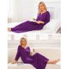 image:imageEkouaer Long Nightgown for Women 34 Sleeves Nightshirt Maxi Sleep Dress Plus Size Loungewear Full Length SleepwearPurple