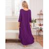 image:imageEkouaer Long Nightgown for Women 34 Sleeves Nightshirt Maxi Sleep Dress Plus Size Loungewear Full Length SleepwearPurple