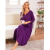 image:imageEkouaer Long Nightgown for Women 34 Sleeves Nightshirt Maxi Sleep Dress Plus Size Loungewear Full Length SleepwearPurple