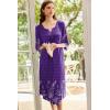 image:imageEkouaer Long Nightgown for Women 34 Sleeves Nightshirt Maxi Sleep Dress Plus Size Loungewear Full Length SleepwearViolet Floral