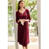 image:imageEkouaer Long Nightgown for Women 34 Sleeves Nightshirt Maxi Sleep Dress Plus Size Loungewear Full Length SleepwearWine Red