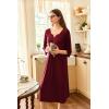 image:imageEkouaer Long Nightgown for Women 34 Sleeves Nightshirt Maxi Sleep Dress Plus Size Loungewear Full Length SleepwearWine Red