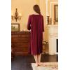 image:imageEkouaer Long Nightgown for Women 34 Sleeves Nightshirt Maxi Sleep Dress Plus Size Loungewear Full Length SleepwearWine Red