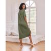 image:imageEkouaer Long Nightgown for Women Short Sleeve Sleepwear Plus Size Loungewear with Pockets M5XLArmy Green