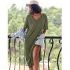 image:imageEkouaer Long Nightgown for Women Short Sleeve Sleepwear Plus Size Loungewear with Pockets M5XLArmy Green
