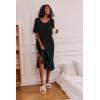 image:imageEkouaer Long Nightgown for Women Short Sleeve Sleepwear Plus Size Loungewear with Pockets M5XLBlack