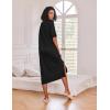 image:imageEkouaer Long Nightgown for Women Short Sleeve Sleepwear Plus Size Loungewear with Pockets M5XLBlack Eyelash