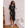 image:imageEkouaer Long Nightgown for Women Short Sleeve Sleepwear Plus Size Loungewear with Pockets M5XLBlack Eyelash