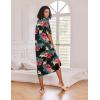 image:imageEkouaer Long Nightgown for Women Short Sleeve Sleepwear Plus Size Loungewear with Pockets M5XLBlack Floral