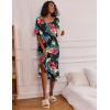 image:imageEkouaer Long Nightgown for Women Short Sleeve Sleepwear Plus Size Loungewear with Pockets M5XLBlack Floral