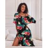image:imageEkouaer Long Nightgown for Women Short Sleeve Sleepwear Plus Size Loungewear with Pockets M5XLBlack Floral