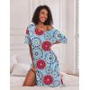 image:imageEkouaer Long Nightgown for Women Short Sleeve Sleepwear Plus Size Loungewear with Pockets M5XLBlue Circles