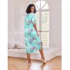 image:imageEkouaer Long Nightgown for Women Short Sleeve Sleepwear Plus Size Loungewear with Pockets M5XLBlue Floral