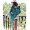 image:imageEkouaer Long Nightgown for Women Short Sleeve Sleepwear Plus Size Loungewear with Pockets M5XLBlue Green Floral