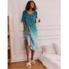 image:imageEkouaer Long Nightgown for Women Short Sleeve Sleepwear Plus Size Loungewear with Pockets M5XLBlue Green Floral
