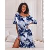 image:imageEkouaer Long Nightgown for Women Short Sleeve Sleepwear Plus Size Loungewear with Pockets M5XLBlue Tie Dye