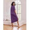 image:imageEkouaer Long Nightgown for Women Short Sleeve Sleepwear Plus Size Loungewear with Pockets M5XLDark Purple