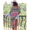 image:imageEkouaer Long Nightgown for Women Short Sleeve Sleepwear Plus Size Loungewear with Pockets M5XLEthnic Rose Red